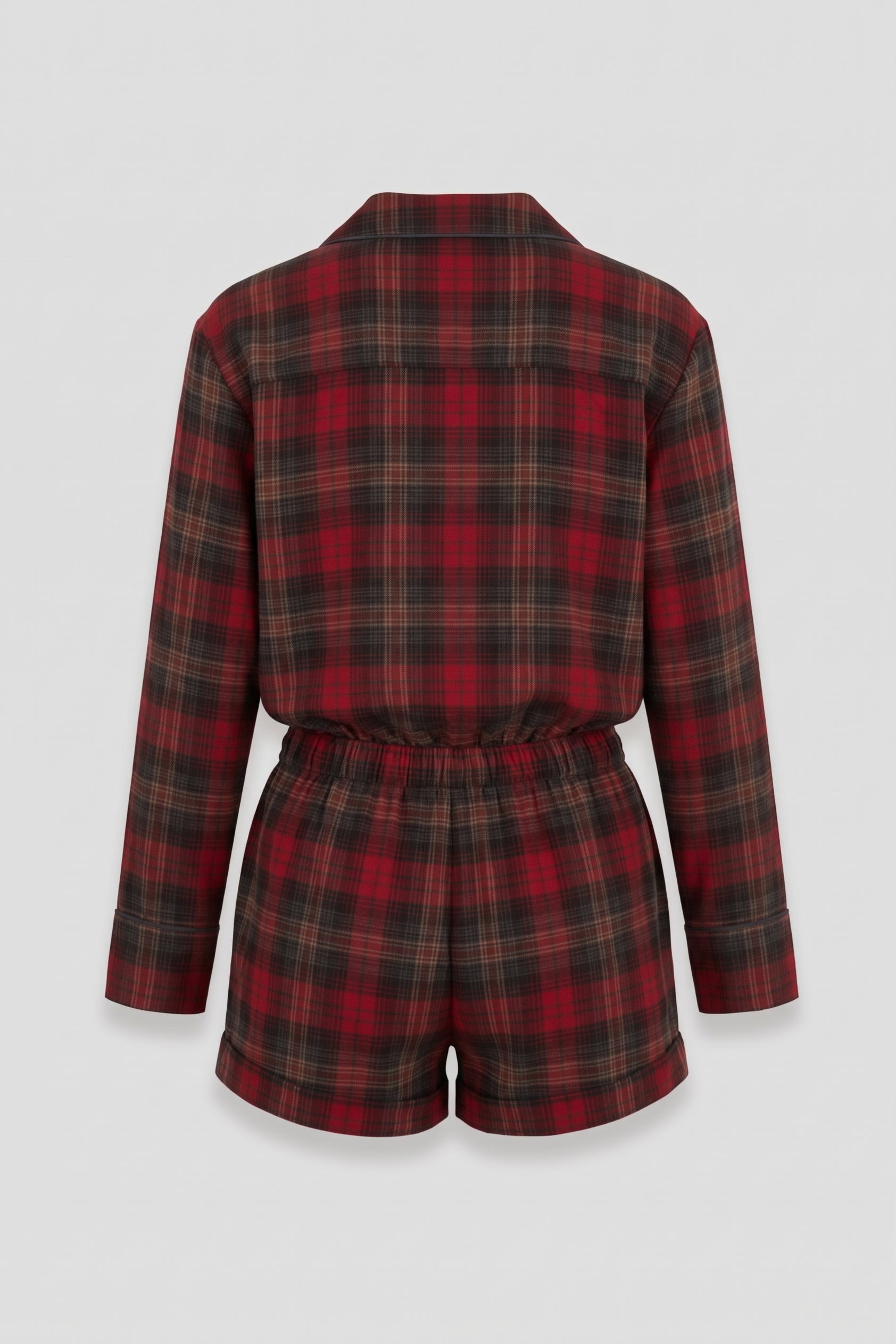 The Checked Short Pyjamas Jumpsuit | Red