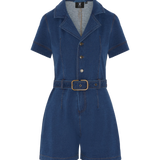 Denim Fitted Short Jumpsuit