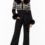 Nordic Knit Fitted Jumpsuit | Black