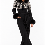 Nordic Knit Fitted Jumpsuit | Black