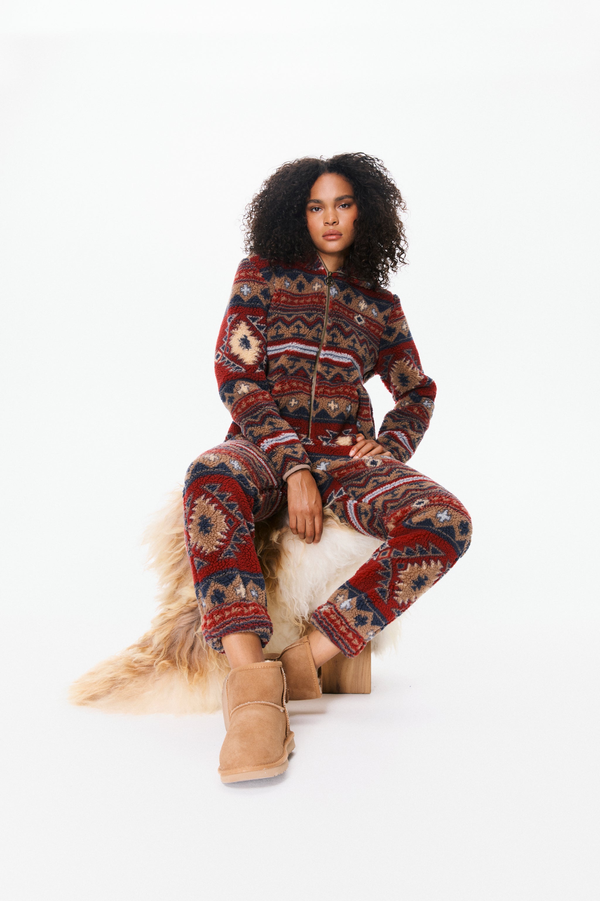 Earthy Fleece Jumpsuit | Multi