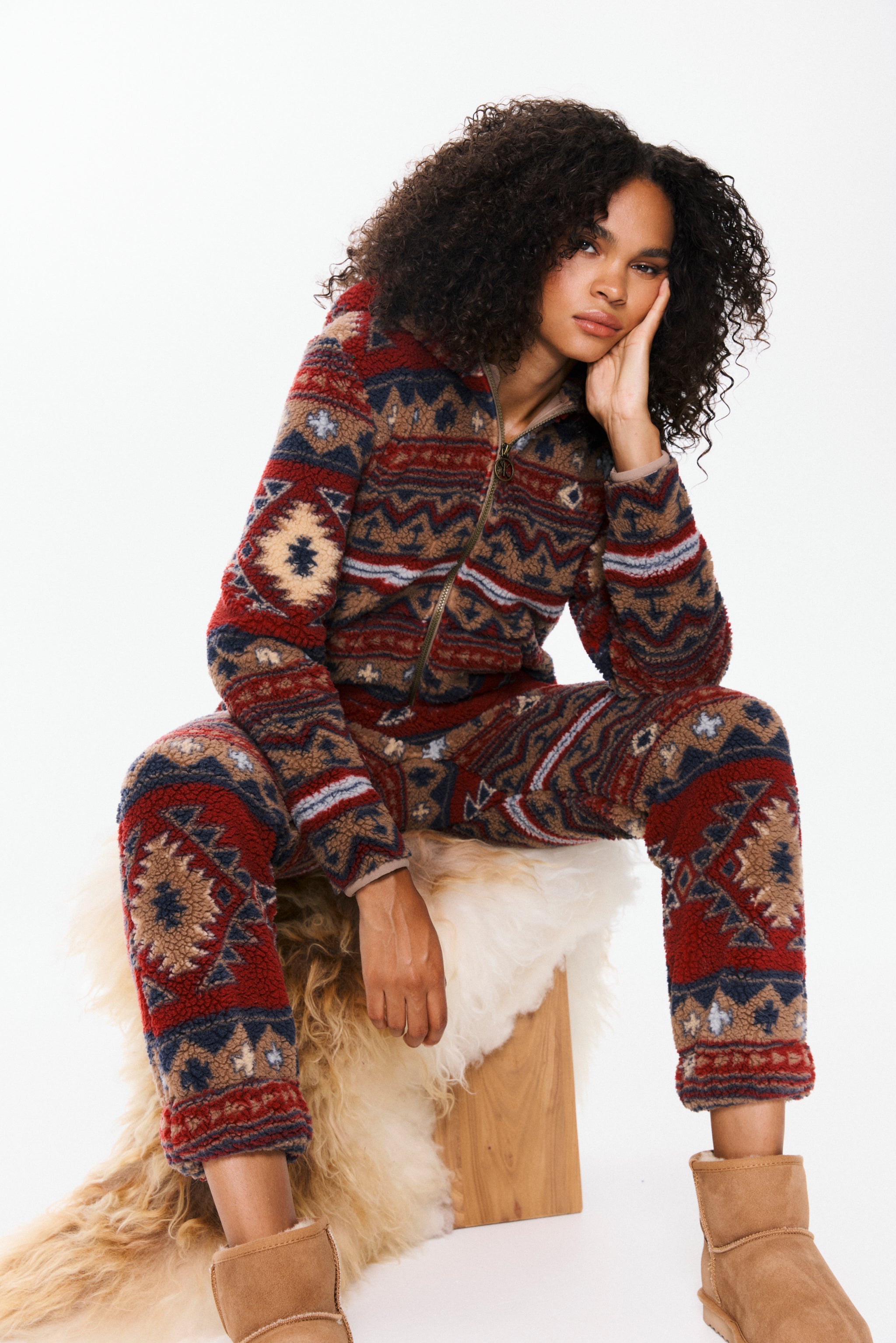 Earthy Fleece Jumpsuit | Multi