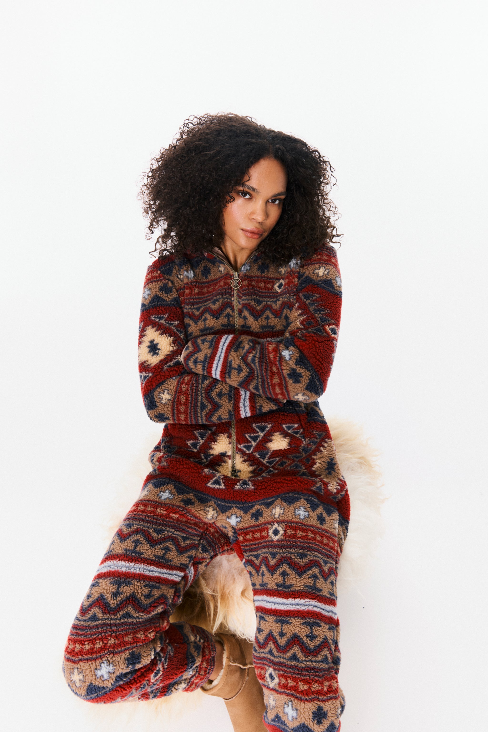Earthy Fleece Jumpsuit | Multi