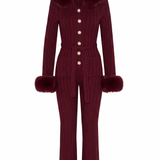 Chalet Fitted Jumpsuit | Wine
