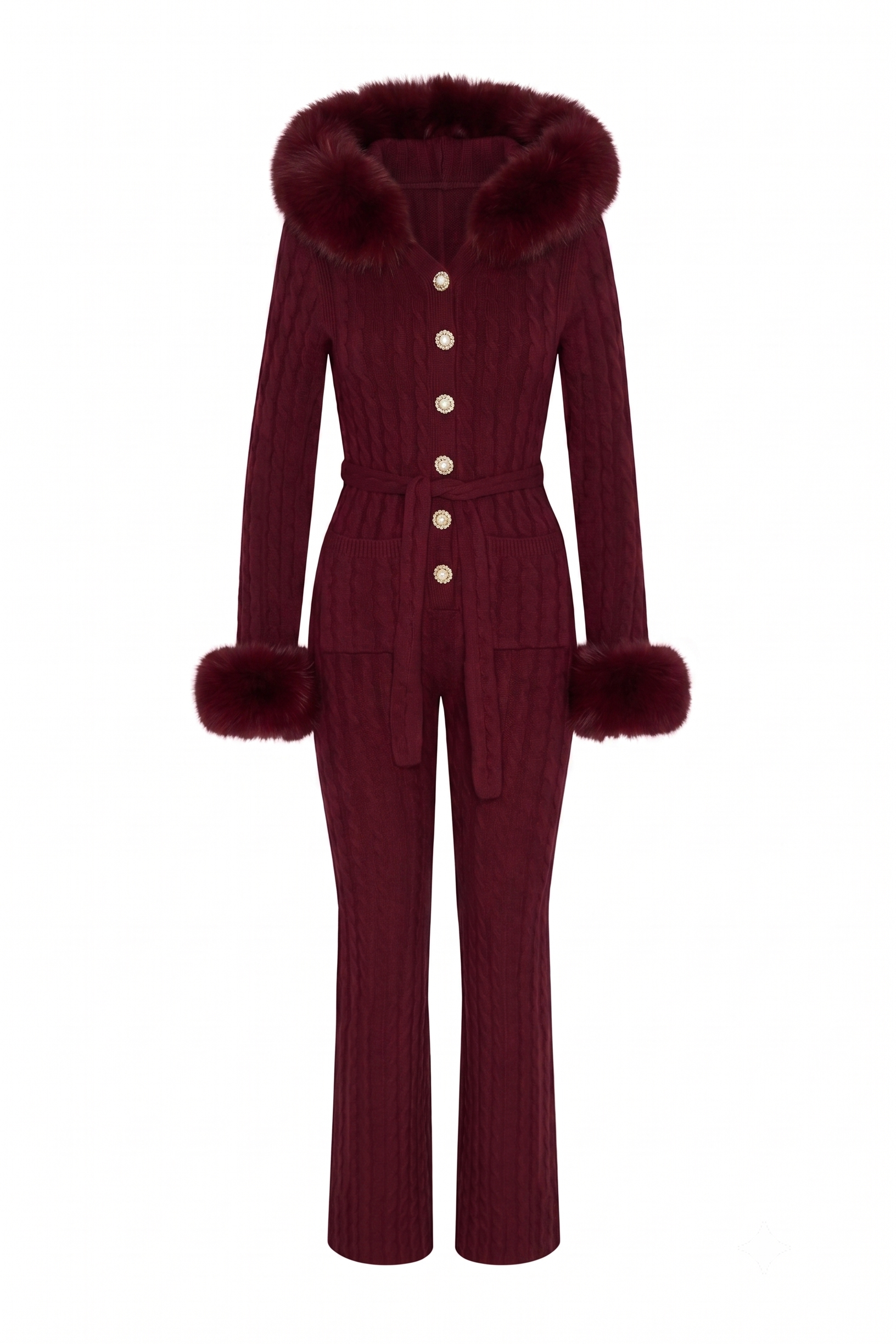 Chalet Fitted Jumpsuit | Wine