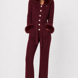 Chalet Fitted Jumpsuit | Wine