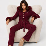 Chalet Fitted Jumpsuit | Wine