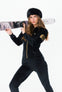 Alps Soft Velvet Fitted Jumpsuit | Black