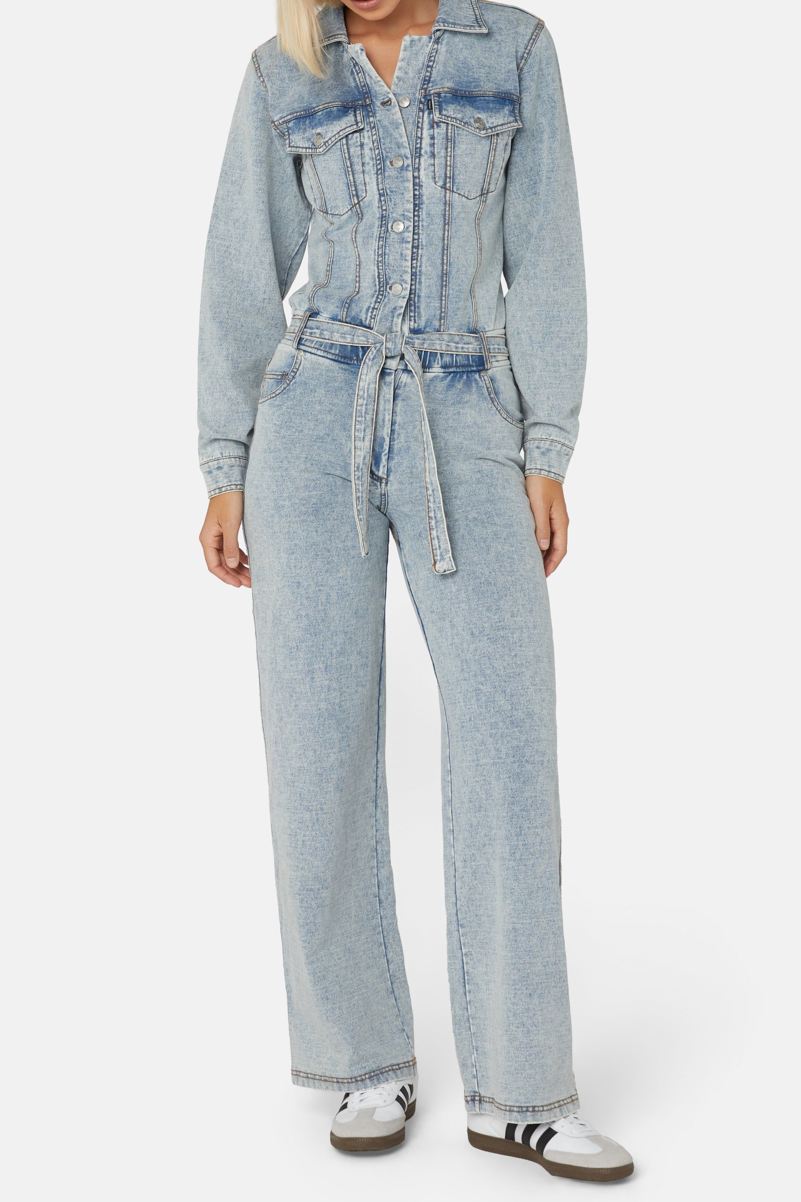 Denim Comfort Fitted Jumpsuit